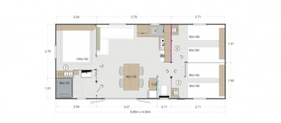 Mobile-home BRUNEC - 3 bedrooms — 4