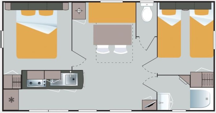 Homeflower Premium Pmr 26.5M² (2 Chambres) + Clim + Terrasse Semi-Couverte + Tv + Draps + Serviettes