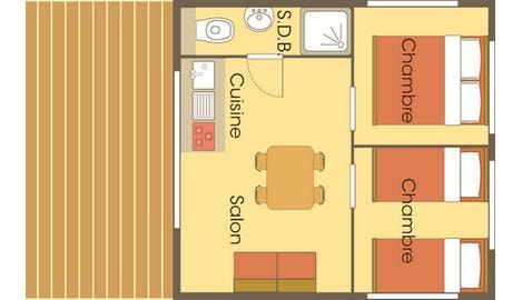 Cabane Lodge Sur Pilotis Standard 34M² (2 Chambres) Dont Terrasse Couverte 11M²