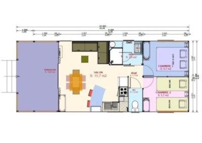 Sweetflower on stilts Premium 43m² (2 bedrooms) with terrace 11m² + TV + sheets included