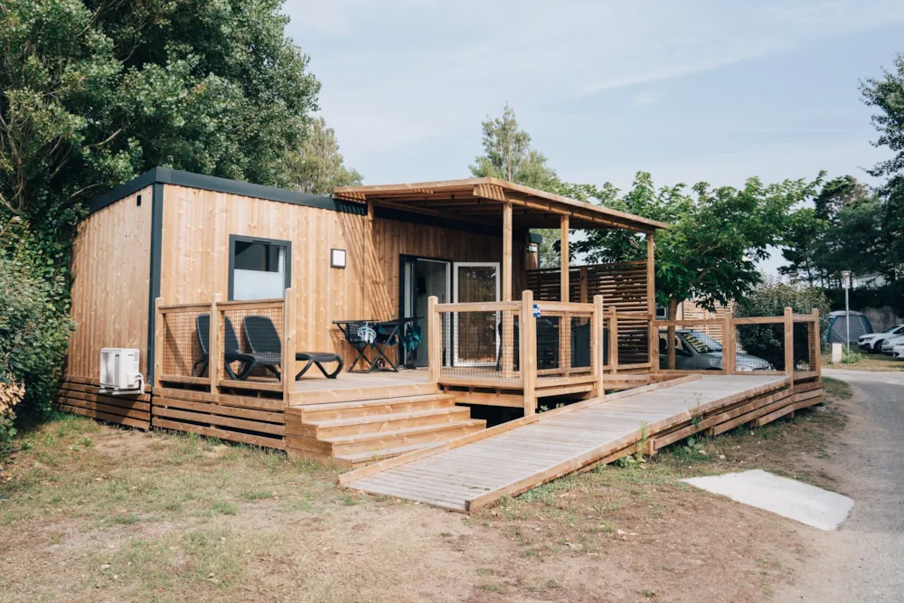 Location - Homeflower Premium Pmr 29M² (2 Chambres) + Clim + Terrasse Semi-Couverte + Tv + Draps + Serviettes - Flower Camping Les Paludiers