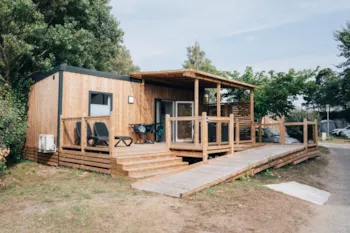 Mietunterkunft - Homeflower Premium 29M² (2 Schlafzimmer) + Klimaanlage + Terrasse Behindertengerecht - Flower Camping Les Paludiers