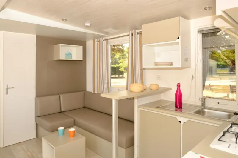 Mobil-Home Confort 35 M² (3 Chambres + Terrasse Semi-Couverte + Tv + Lv + Clim