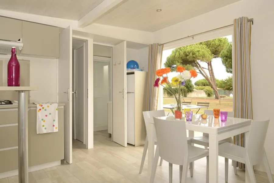 Location - Mobil-Home Confort 35 M² (3 Chambres + Terrasse Semi-Couverte + Tv + Lv + Clim - Flower Camping Les Paludiers