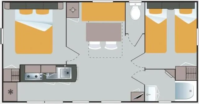 Mobil-Home Confort 29M² (2 Chambres) + Tv + Terrasse Semi-Couverte