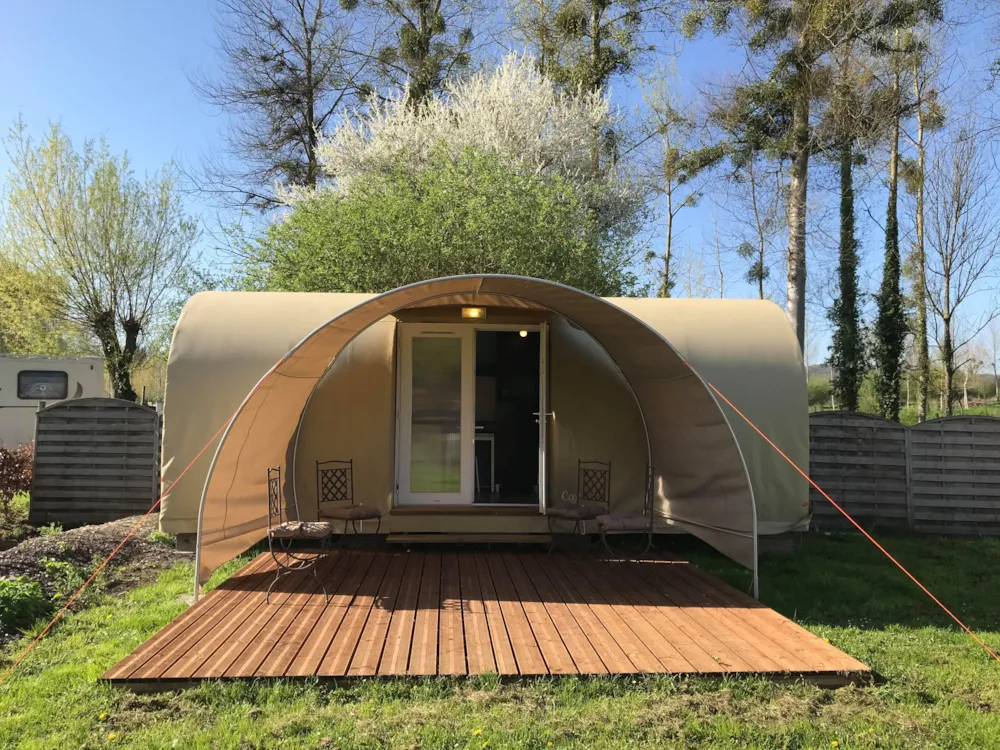 Location - 03-Cocosweet 20M2 (2Ch - 2/4 Pers.) + Lits Faits + Kit Boisson - Flower Camping de la Trye