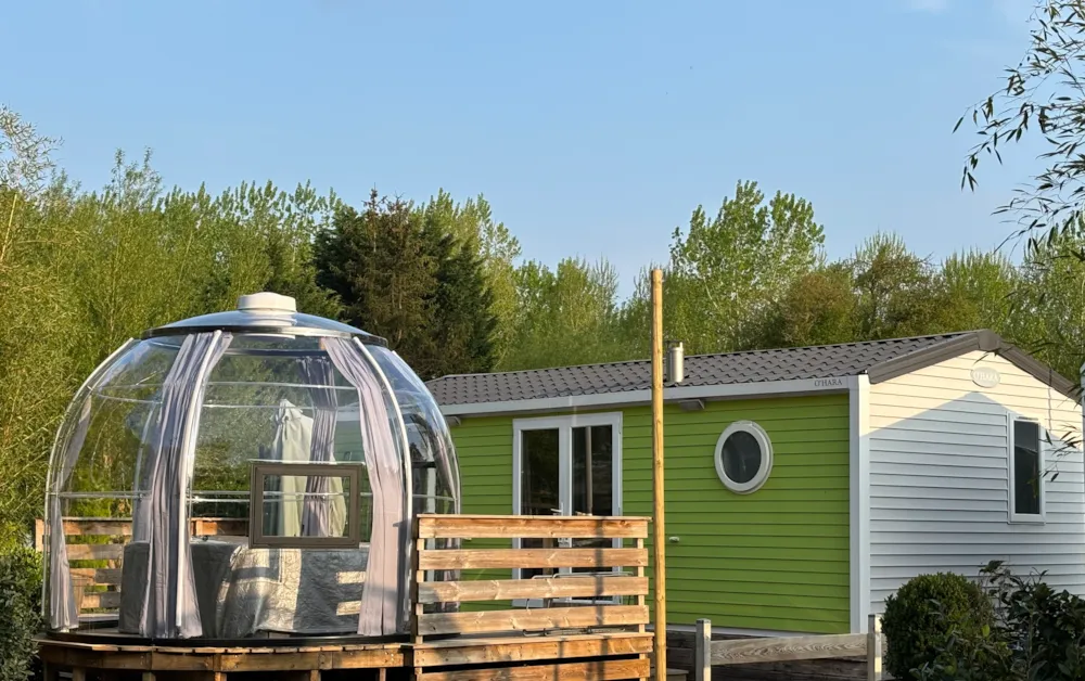 Location - 15-Bungalow Grand Marais 32M2 (2Ch - 2/6Pers.) + Jaccuzzi + Lits Faits + Serviette + Kit Boisson + T - Flower Camping de la Trye