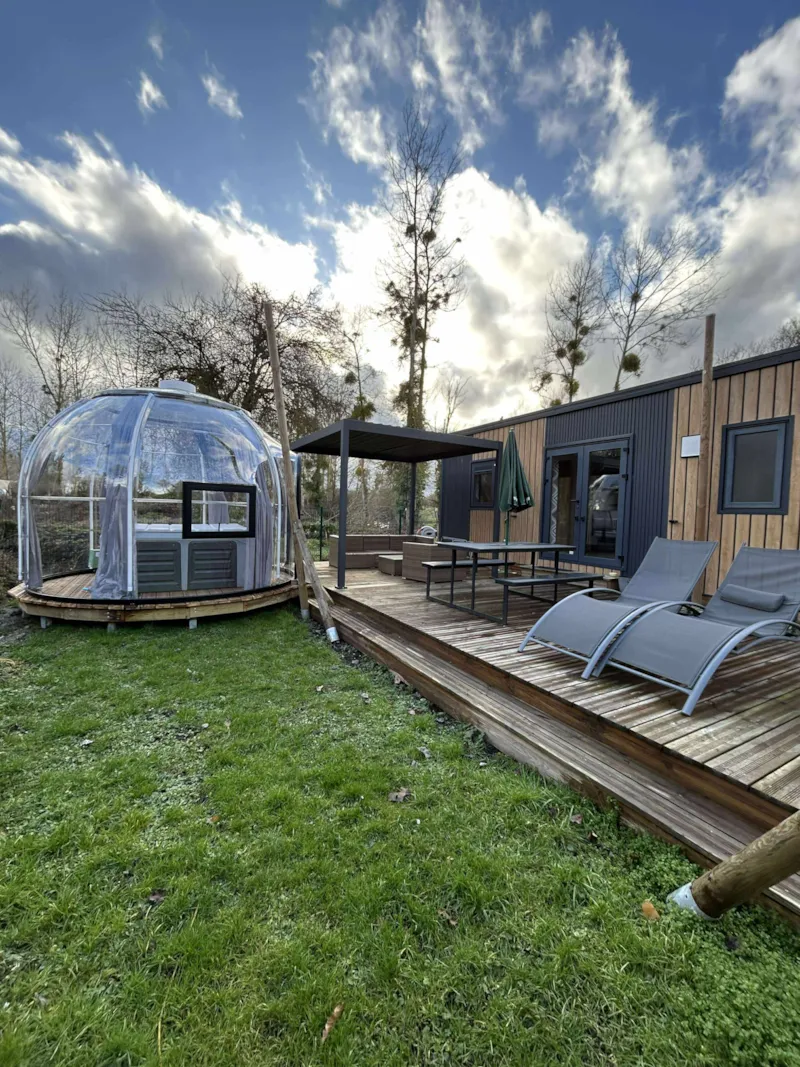 22-Lodge De Luxe + Jacuzzi Interieur+ Lits Faits + Serviettes + Kit Boissons Chaudes - 2/8 Pers.