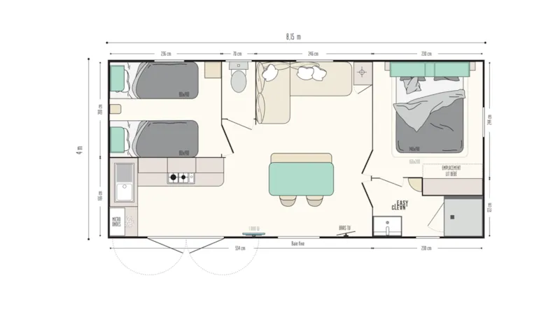 Mobil-Home Seychelle 28.90M2 - 2 Chambres 4 Pers