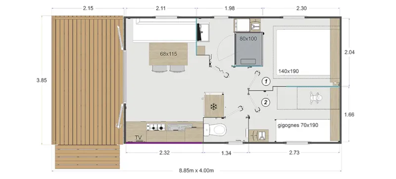 44 Premium "Banon" Rapidhome 26M² - 2 Chambres 4 Pers. Nouveau