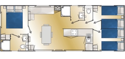 Mobile-home Caraïbes Premium  - 3 bedrooms + terrace + TV