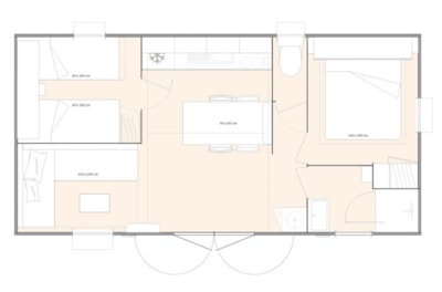 Mobile-home Lilas - 2 bedrooms + Half-covered terrace