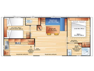 Mobile-home Riviera - 2 bedrooms + Half-covered terrace