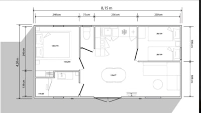 Mobile-home Hortensia - 2 bedrooms + Half-covered terrace