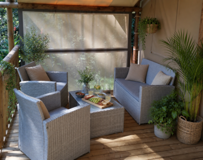 Lodge Tent - 2 bedrooms + terrace - with private facilities