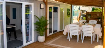 Accommodation - Mobile-Home Caraïbes Premium  - 3 Bedrooms + Terrace + Tv - Camping Manoir de Penn Ar Ster