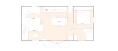 Mobile-home Lilas - 2 bedrooms + Half-covered terrace