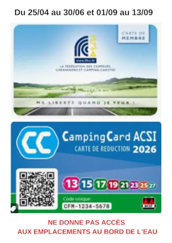 Stellplatz - Acsi Card-Ffcc 2026 - Camping Le Lidon