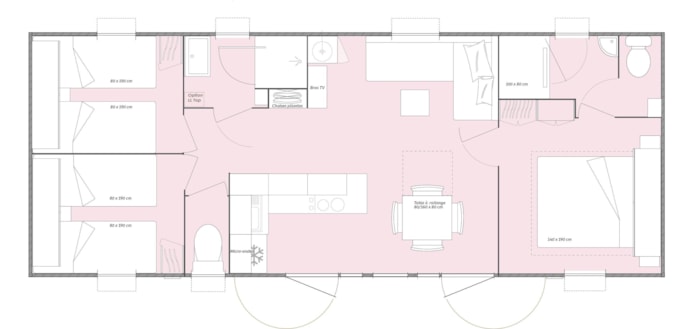 Mobil Home Prestige 39M² Avec Tv - 3 Chambres - 2 Salles De Bain