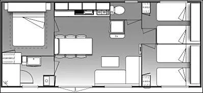 Mobilhome Tiki Hut Prestige 33M² 3 Chambres