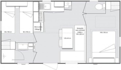 Mobile home CAYO COCO Supérieur about 27m² 2 rooms + terrace with pergola — 10