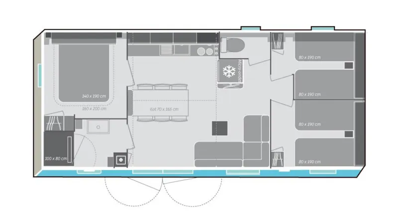 Cottage Caïcos Premium 33 M², 3 Chambres