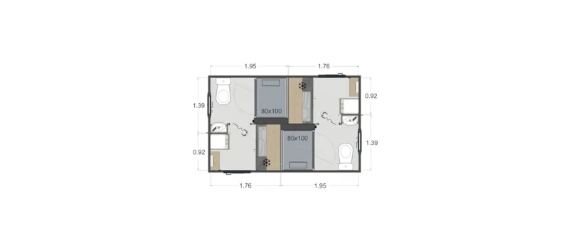 Emplacement Premium ≥ 95M² Avec Sanitaire Privé + 1 Voiture + Tente Ou Caravane + Électricité