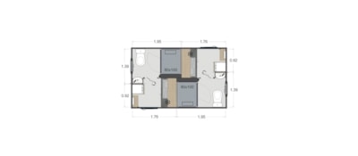 Pitch PREMIUM = 95m² with private sanitary facilities + car + tent or caravan + electricity — 4