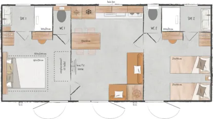 Mobilhome Tonga Prestige 36M² 2 Chambres - 2 Salles De Bains