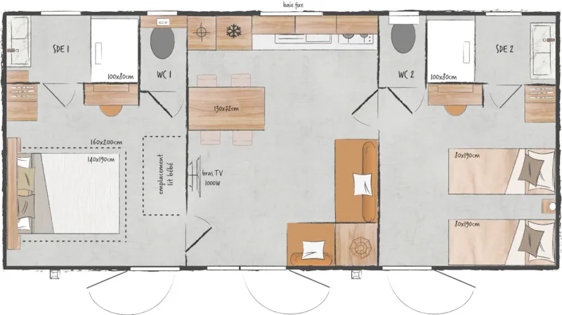 Mobilhome Tonga Prestige 36M² 2 Chambres - 2 Salles De Bains