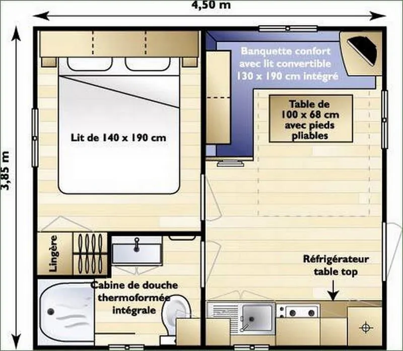 Mobil Home Standart Couple (1 Chambre)