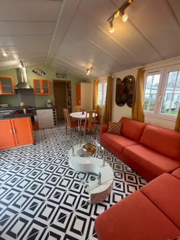 Location - Mobil-Home Premium Spa Style Année 80- 2 Chambres - Camping Les Franquettes