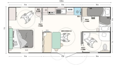 PRIVILEGE PRM - 5 Pers - 2 adults - 3 children - 2 bedrooms — 4