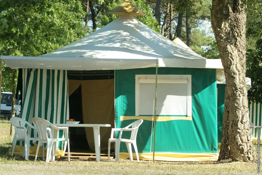 Location - Tente Aménagée Bengali 25 M²- 2 Chambres - Camping Les Sablettes