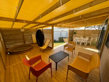 Huuraccommodatie(s) - Stacaravan Premium Noords Badterras - Camping Belle Etoile