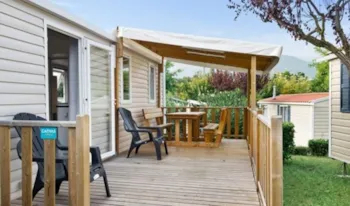 Mietunterkunft - Mobilheim Comfort - 26 M² - 2 Schlafzimmer - Erhöhte Terrasse - Camping Marvilla Parks - Château La Forêt