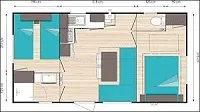 Mietunterkunft - Mobilheim O'phea - 2 Zimmer - Camping Saint Jean