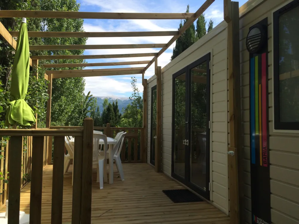 Mietunterkunft - Mobilheim Bahia Confort 32 M² - 3 Schlafzimmer + Überdachte Terrasse + Klimaanlage - Flower Camping Les Verguettes
