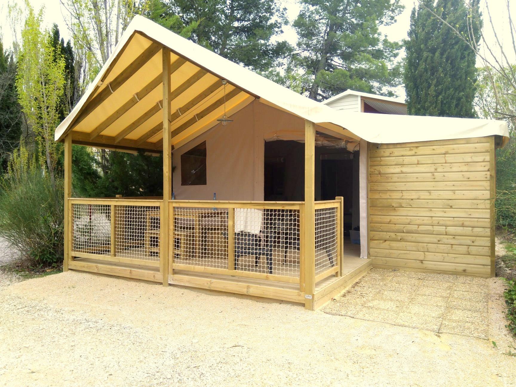 Location - Lodge Sahari Standard 21M² - 2 Chambres (Avec Sanitaire) + Terrasse Couverte - Camping Les Verguettes