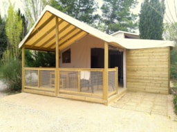 Location - Lodge Sahari Standard 21M² - 2 Chambres (Avec Sanitaire) + Terrasse Couverte - Flower Camping Les Verguettes