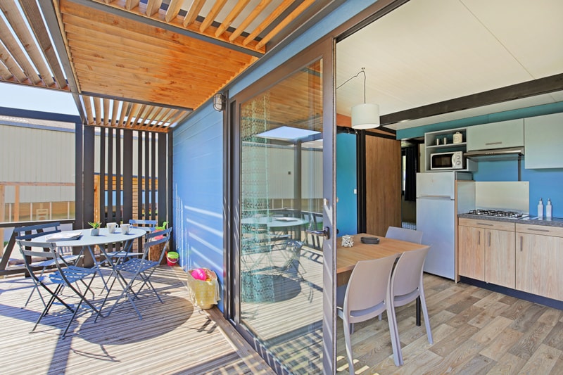Chalet Morea Confort 25 m² - 2 Schlafzimmer + Klimaanlage + überdachte Terrasse