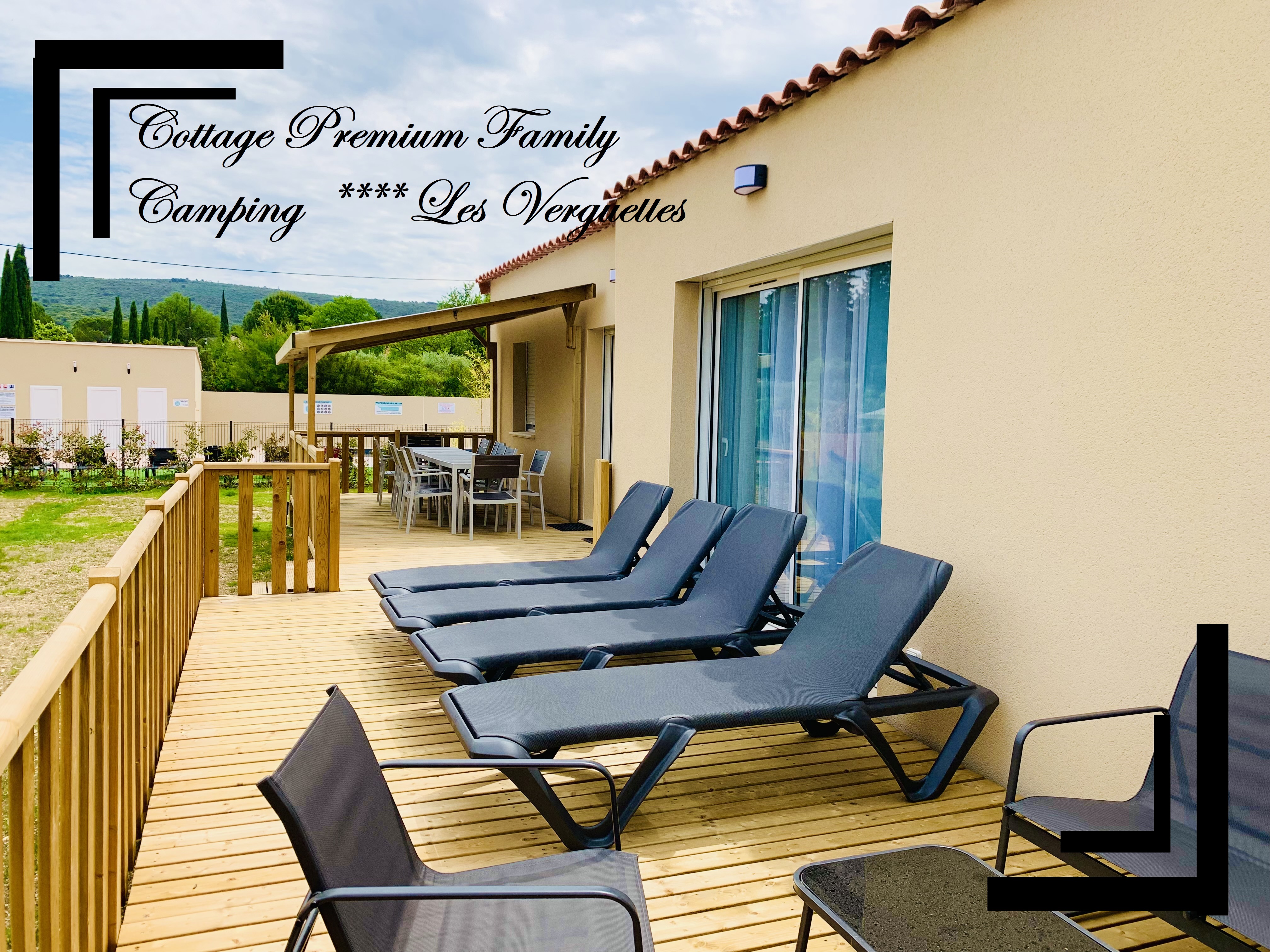 Location - Cottage Family Premium 108 M² - 5 Chambres + Terrasse Couverte + Lv + Clim + Tv + Vue Ventoux - Camping Les Verguettes
