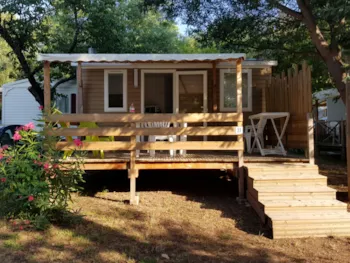 Mietunterkunft - Gamme Duo - Mobilheim 1 Schlafzimmer Überdachte Terrasse Mit Klimaanlage & Tv - Camping Le Rancho