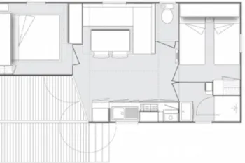 Mietunterkunft - Mobil Home Classique 2Ch - Camping Les Micocouliers