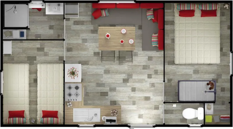 Mobil-Home Ibiza 27M² - 2 Chambres Avec Terrasse Bois