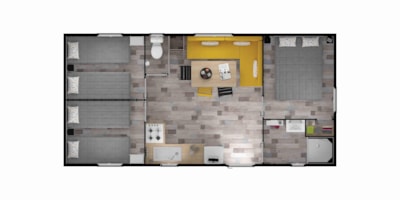 Mobil-home BERMUDES 31.50m² - 3 bedrooms (2018) wooden terrace