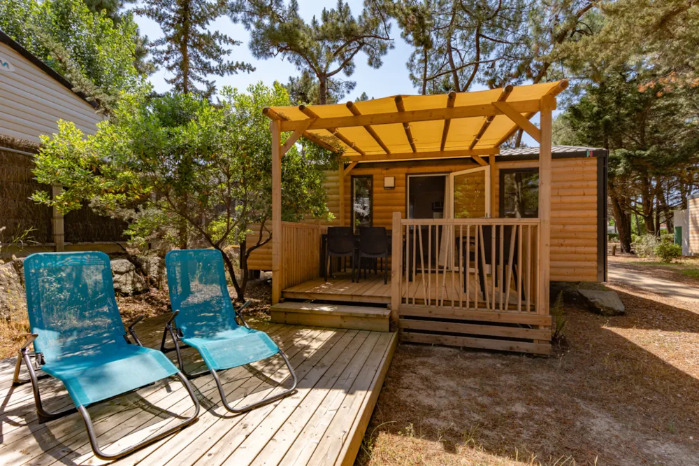 Mobil Home Modulo Duo Bois 2 Zimmer 29M² (2021) Überdachte Holzterrasse