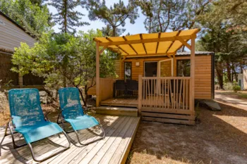 Location - Mh Modulo Duo Bois 2 Chambres 29 M² Quartier Piéton - Terrasse Bois Couverte Et Solarium - Ushuaïa Villages - Camping la Conge ***