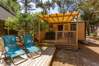 Mobil Home Modulo Duo Bois 2 Bedrooms 29M² (Collection 2021) Covered Wooden Terrace