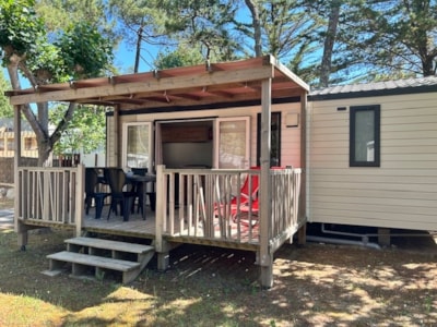 Mobil-home BAHIA 2023 - 29m²  2 chambres avec terrasse bois couverte - LAVE VAISSELLE inclus